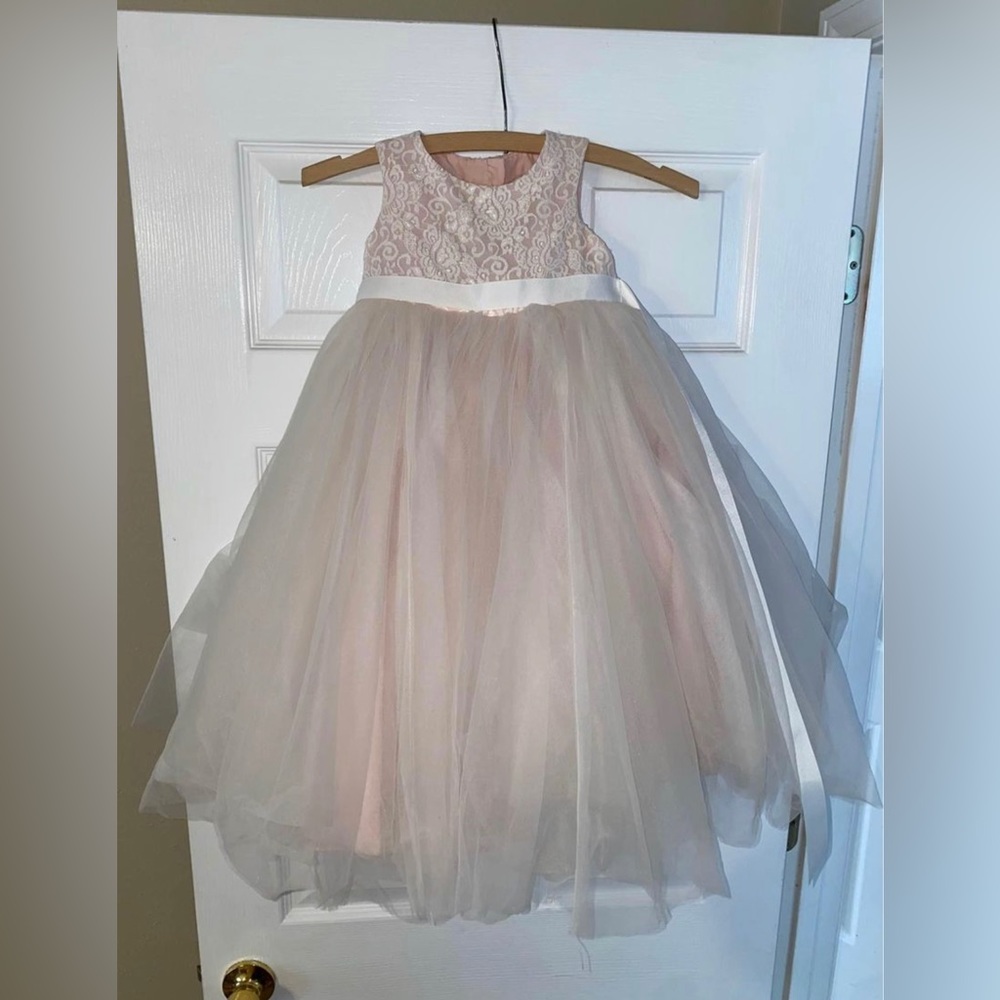 David’s Bridal Heart Back Flower Girl Dress